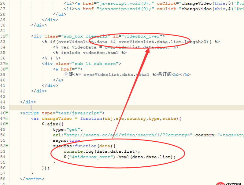 node.js - KOA-EJS 交互，前臺(tái)，ajax得到的數(shù)據(jù)，如何用EJS模板來渲染。