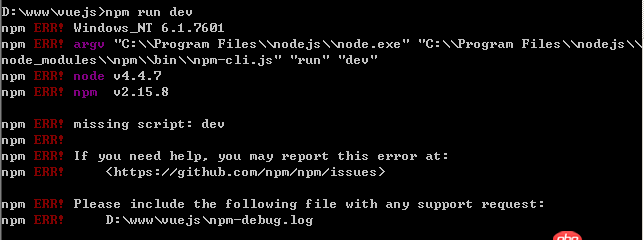 node.js - npm run dev報錯
