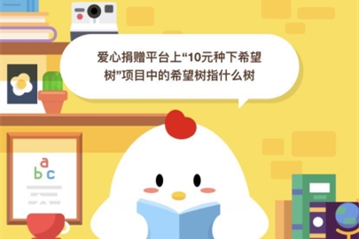 愛心捐贈平臺上10元種下希望樹項目中的希望樹指什么樹？