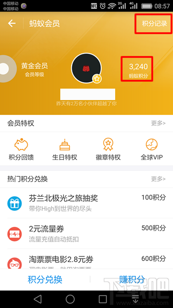 支付寶螞蟻積分在哪里看 螞蟻積分怎么提升