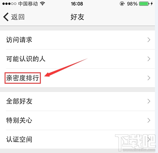 手機qq空間怎么看好友親密度排行榜