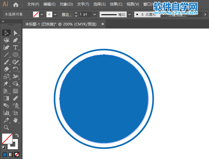 ai怎么畫直徑和向右轉(zhuǎn)彎的交通指示圖標(biāo)