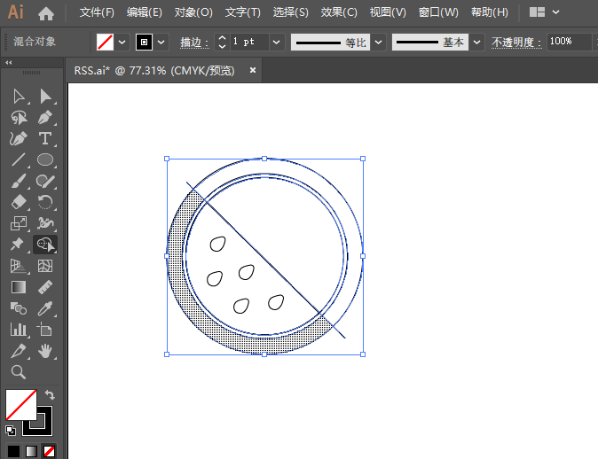 ai繪制西瓜圖標(biāo)的方法
