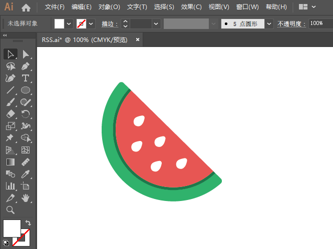 ai繪制西瓜圖標(biāo)的方法