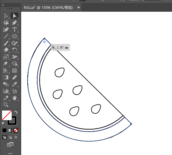 ai繪制西瓜圖標(biāo)的方法