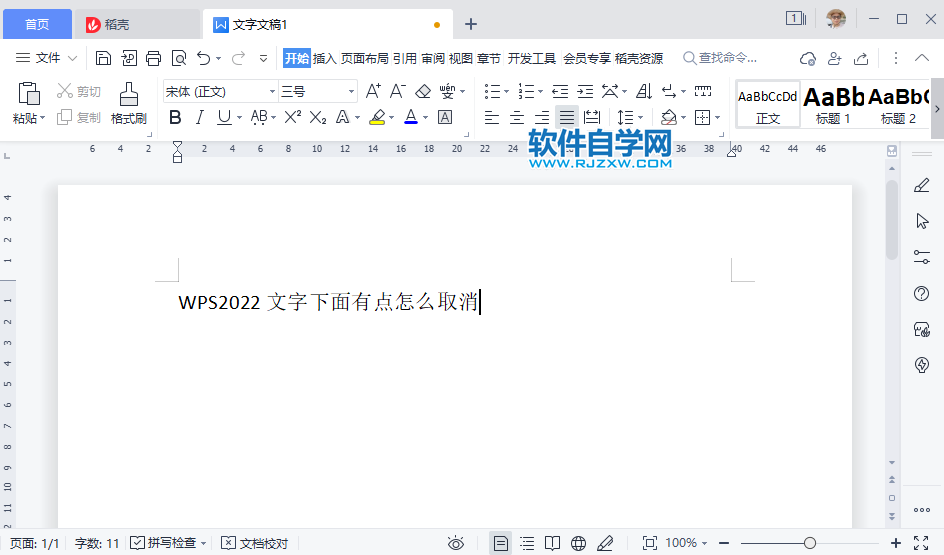 WPS2022文字下面有點(diǎn)怎么取消