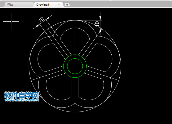 CAD怎么畫五連花圓形的方法