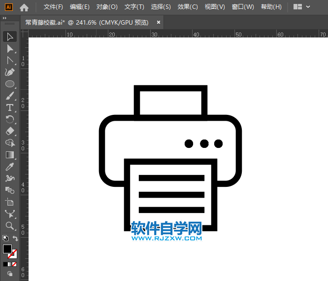 AI怎么畫打印機小圖標
