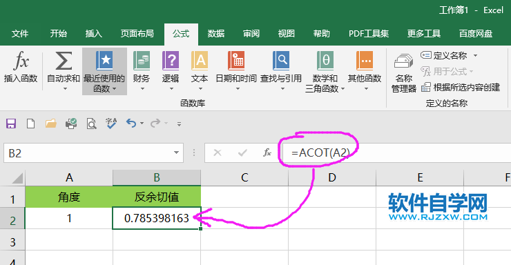 acot函數(shù)怎么用