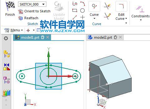 UG在草圖繪制中使用多個窗口