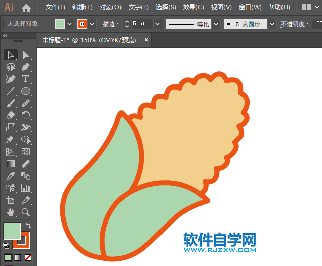 ai怎么畫玉米圖標(biāo)