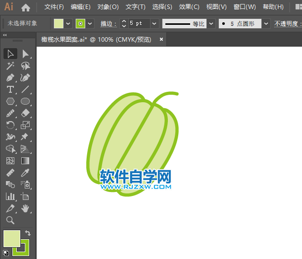 ai怎么繪制楊桃水果圖標(biāo)