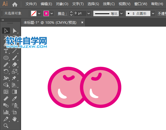 ai怎么制作櫻桃水果圖案