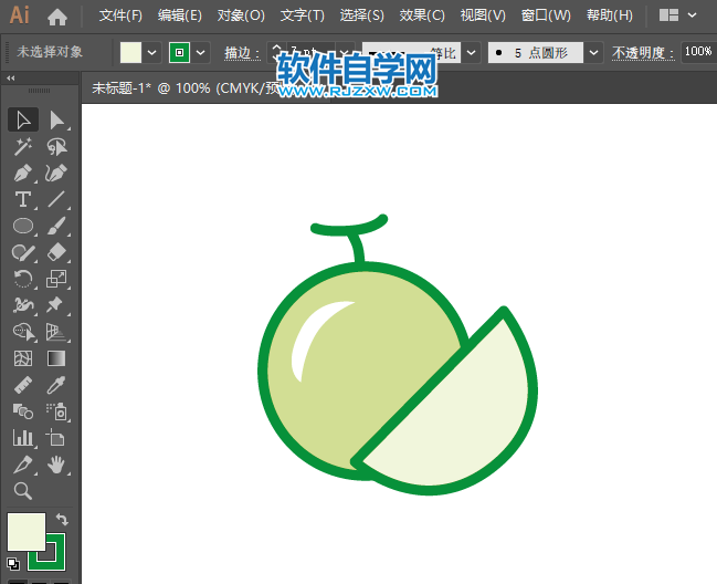 ai怎么制作甜瓜圖標(biāo)