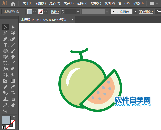 ai怎么制作甜瓜圖標(biāo)