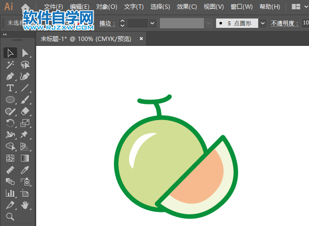 ai怎么制作甜瓜圖標(biāo)