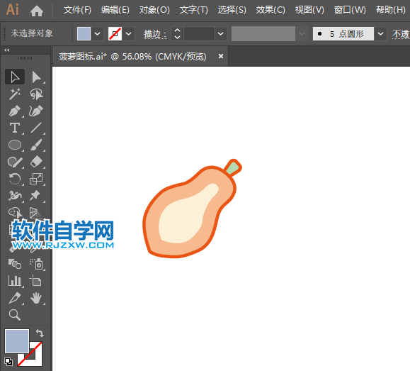 ai怎么畫番木瓜圖標