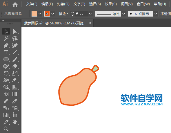 ai怎么畫番木瓜圖標