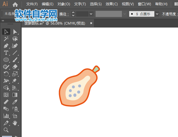 ai怎么畫番木瓜圖標