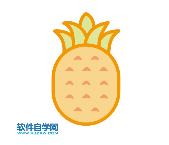 ai怎么畫菠蘿水果圖標(biāo)