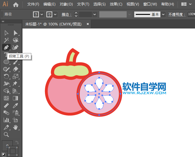 ai怎么畫山竹水果圖標(biāo)