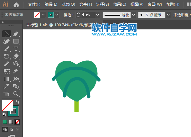 ai怎么畫(huà)紅掌盆栽圖標(biāo)