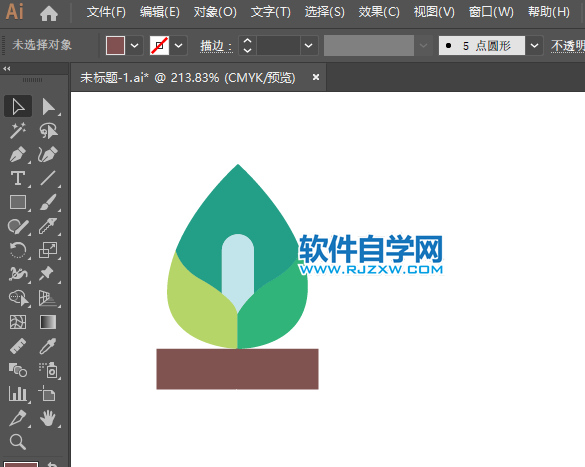 ai怎么畫百荷盆栽圖標