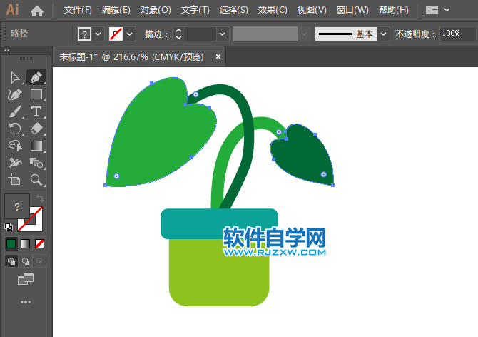 ai怎么畫盆栽圖標(biāo)