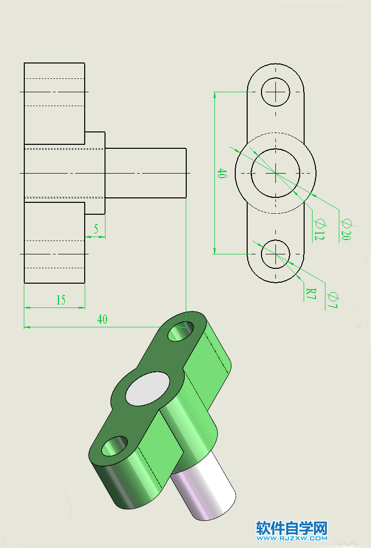 反向關節機構用SolidWorks建模并裝配