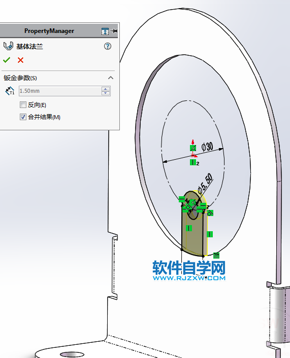鈑金法蘭零件SolidWorks練習(xí)題畫(huà)法