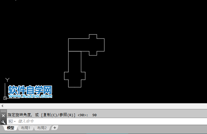 CAD旋轉命令中C是什么意思