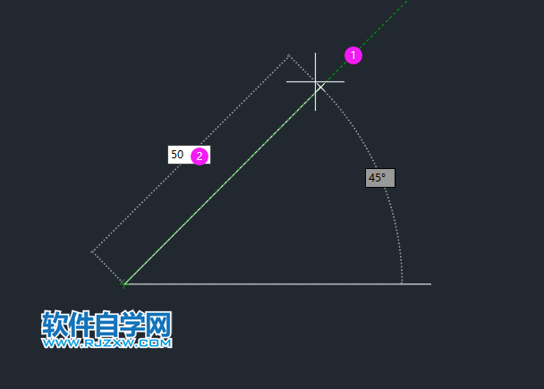 cad怎樣畫一個45度的角