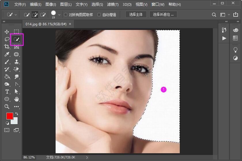 PS油漆桶怎么局部填充