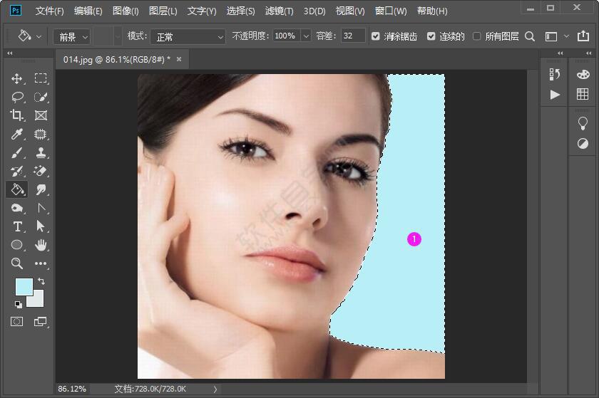 PS油漆桶怎么局部填充
