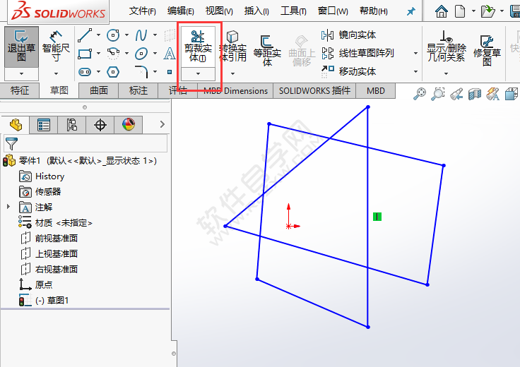 solidworks強勁剪裁怎么使用的方法
