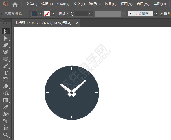 ai畫時鐘矢量圖標的方法