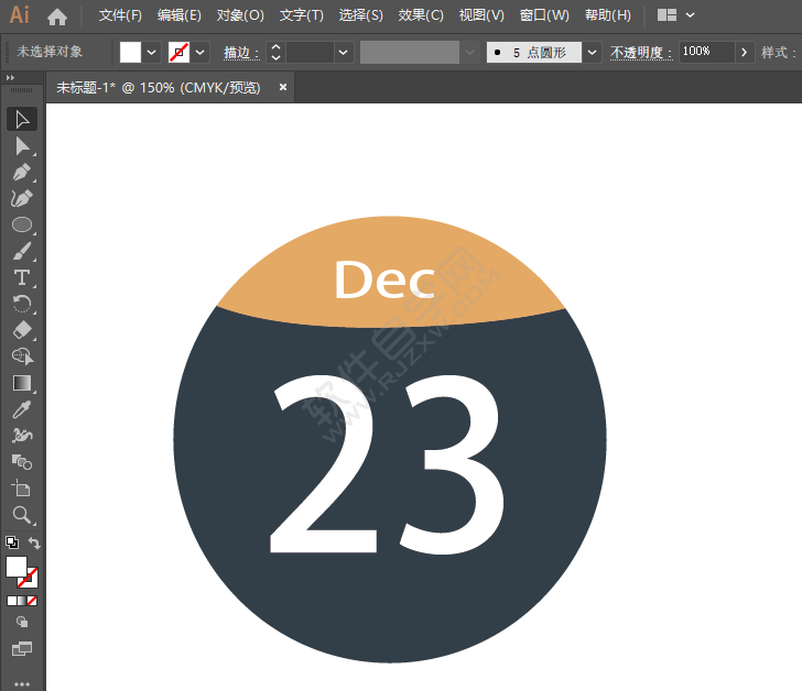 ai畫一個圓形日歷圖標