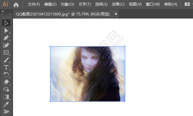 給AI里的圖片設置成角的線條效果