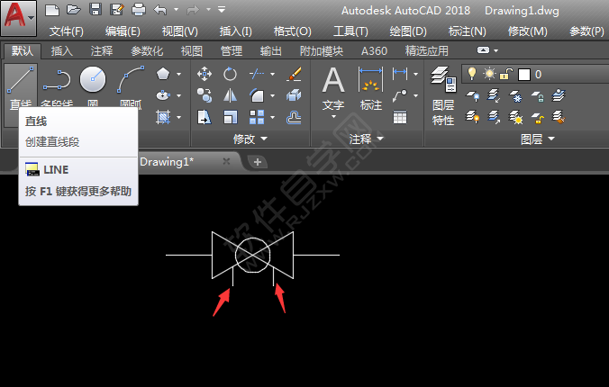CAD定壓差閥圖例的畫法