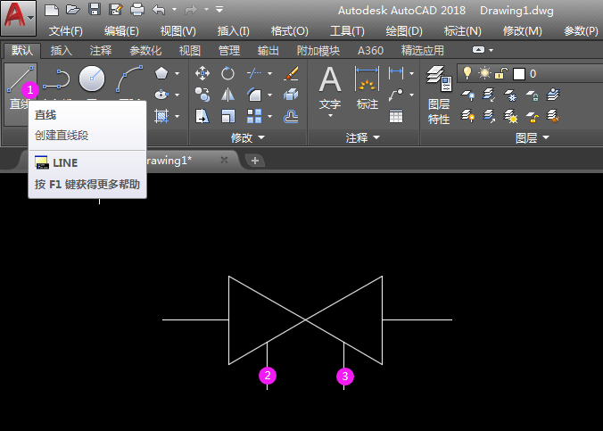 CAD平衡閥圖例的畫法