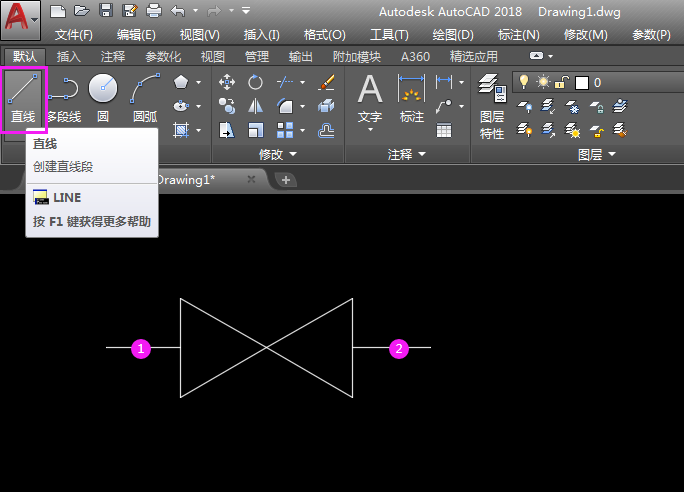 CAD平衡閥圖例的畫法