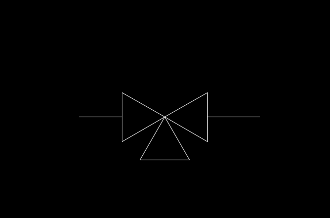CAD三通閥圖例的畫法