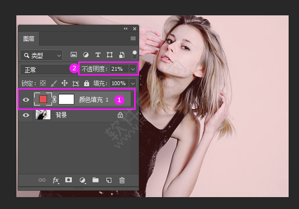 PS圖層面板中怎么新建顏色填充圖層