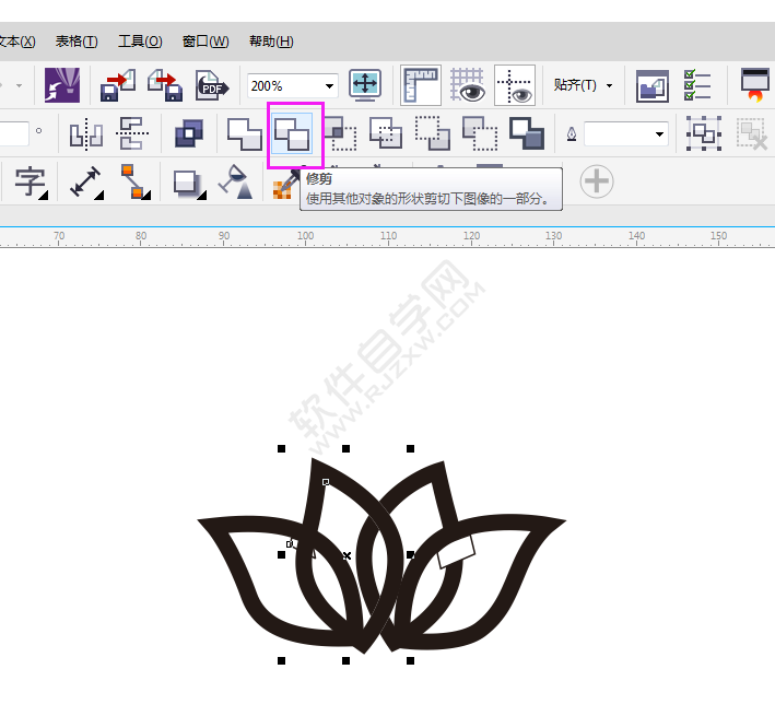 CDR怎么畫一個抽象幾何花