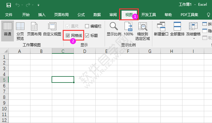 EXCEL2016怎么顯示或隱藏網(wǎng)格線的方法