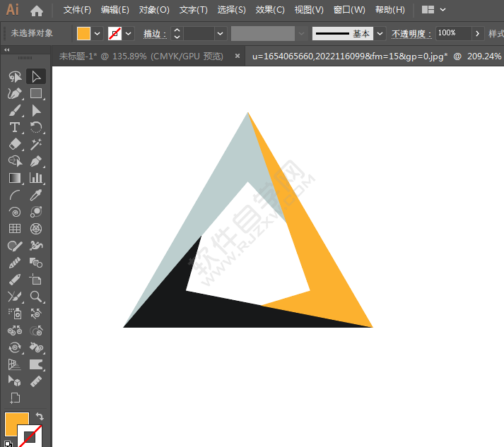 ai中怎么設計三角主題LOGO的方法