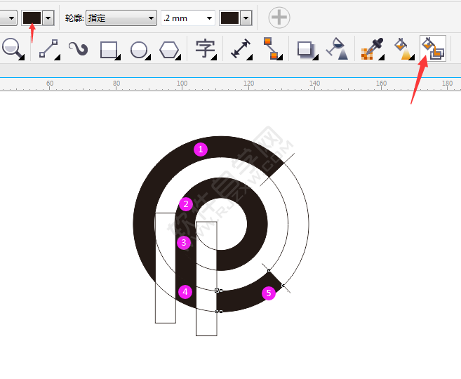教你怎么用CDR設計用CP字母組成的LOGO