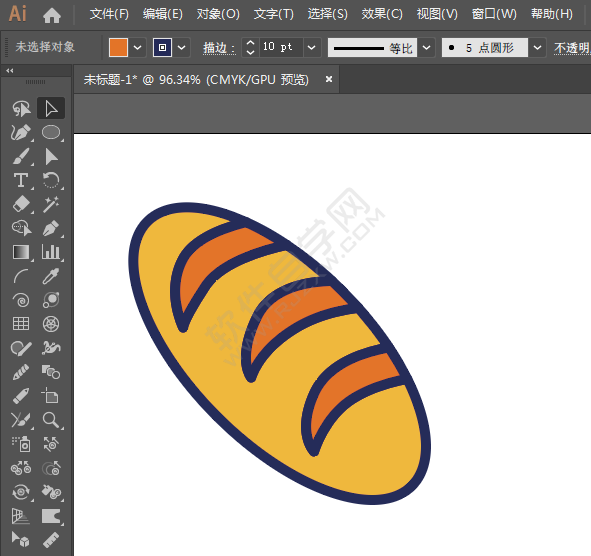 教你用AI畫毛毛蟲面包卡通圖