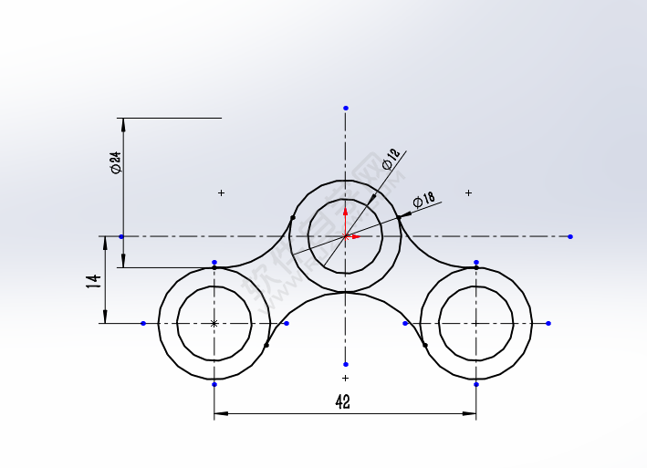 利用solidworks周邊圓畫圖練習