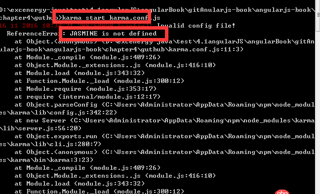 angular.js - karma測試包JASMINE is not defined